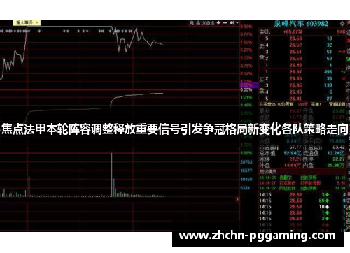 焦点法甲本轮阵容调整释放重要信号引发争冠格局新变化各队策略走向